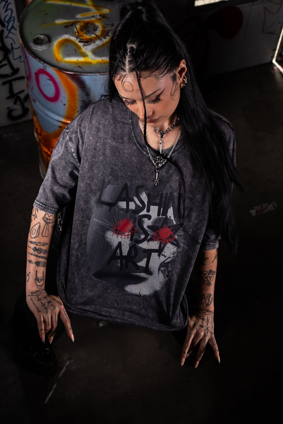 PRE-ORDER - THE LASHHOOD SOCIETY ‘Lashing is Art’ - Vintage Oversized T-Shirt