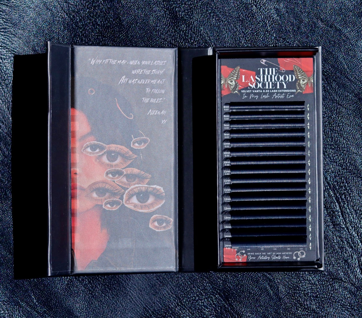 Velvet Vanta™ 0.03 Mix Length Cashmere Lash Extensions | Lashhood Society Lash Supplies Australia