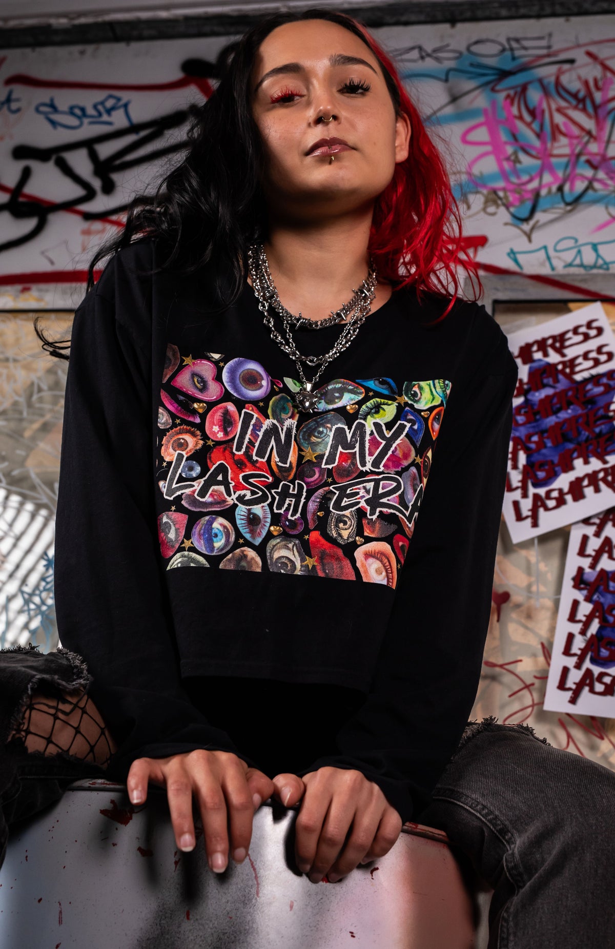 PRE-ORDER - THE LASHHOOD SOCIETY - ‘In My Lash Era’ women’s Crop Long Sleeve T-Shirt