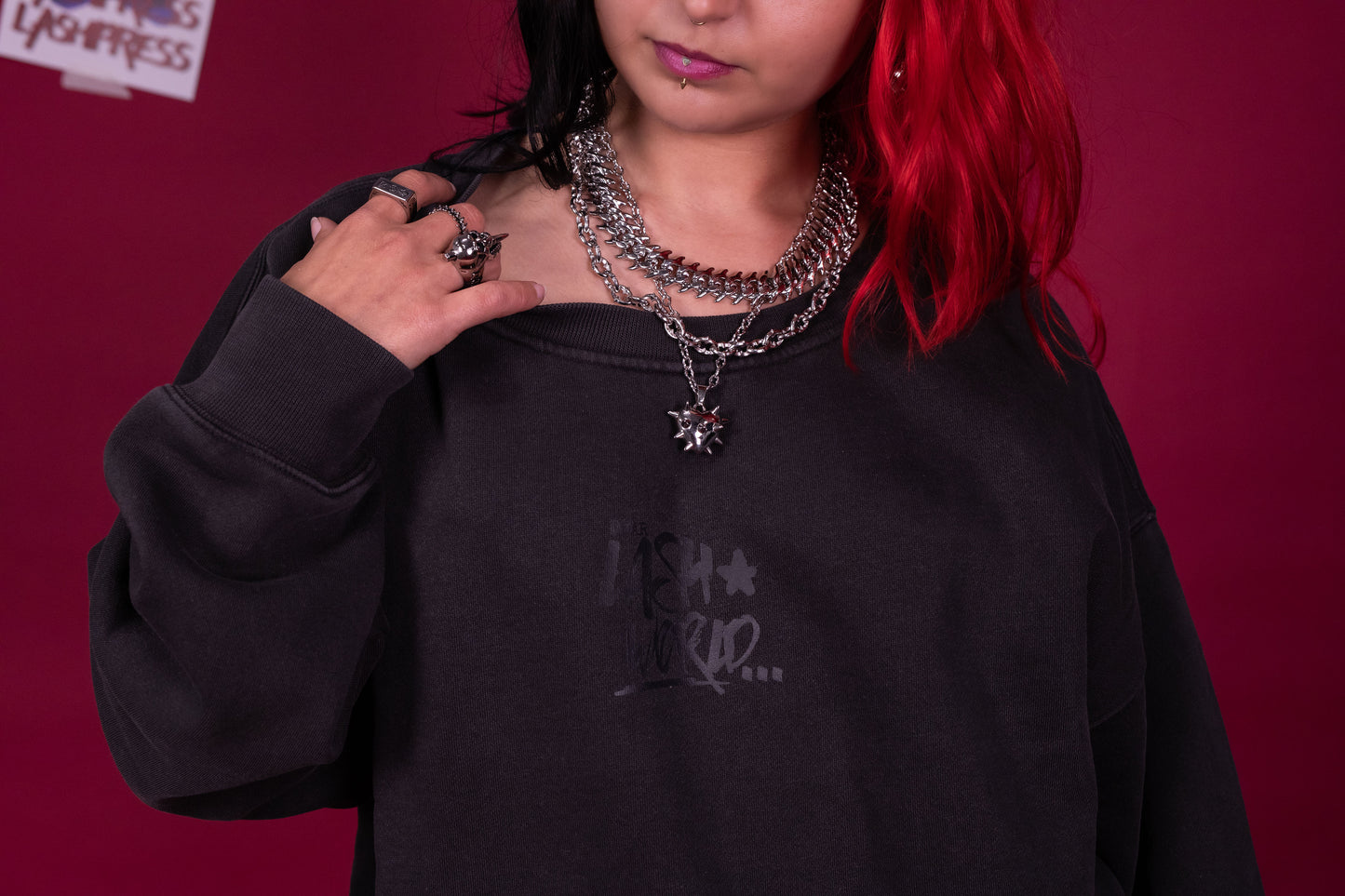 PRE-ORDER - THE LASHHOOD SOCIETY - ‘Dear Lash World’ Women’s Relax Faded Crew Sweater