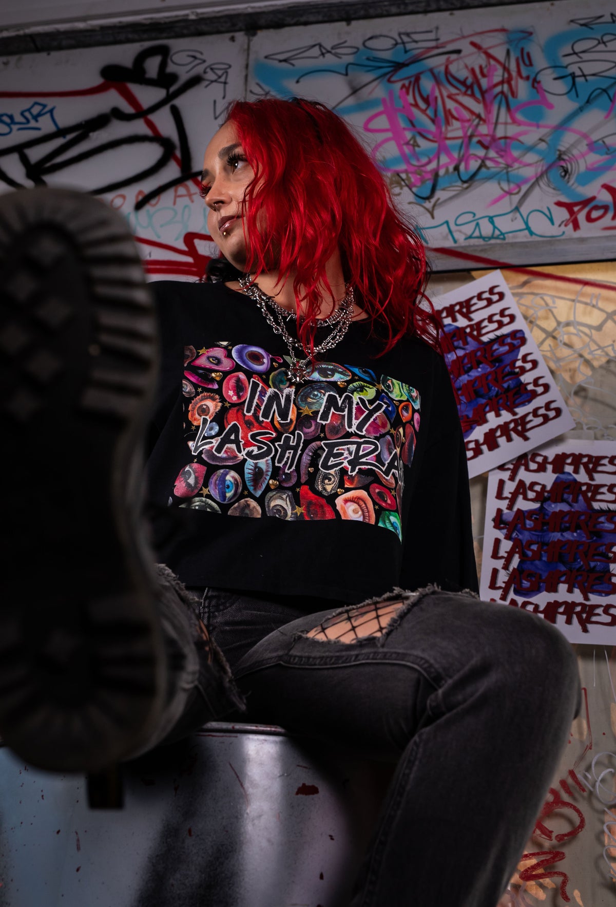 PRE-ORDER - THE LASHHOOD SOCIETY - ‘In My Lash Era’ women’s Crop Long Sleeve T-Shirt