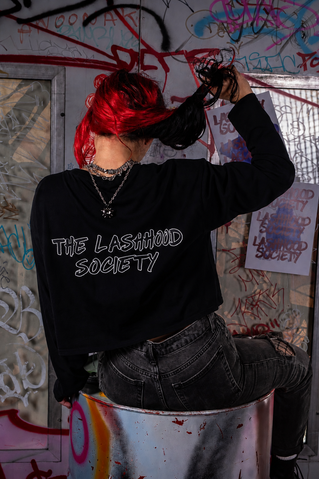 PRE-ORDER - THE LASHHOOD SOCIETY - ‘In My Lash Era’ women’s Crop Long Sleeve T-Shirt